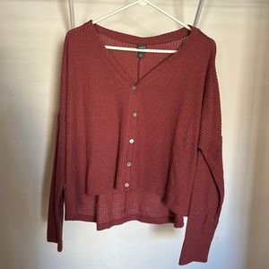 pink high low sweater/cardigan